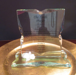 Lord's Prayer Glass Standing Plaque With Base - FayZen's Kreations