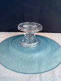 Blue Hammered Raised Cake Stand with Clear Decorative Base - FayZen's Kreations
