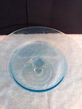 Blue Hammered Raised Cake Stand with Clear Decorative Base - FayZen's Kreations