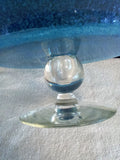 Blue Hammered Raised Cake Stand with Clear Decorative Base - FayZen's Kreations
