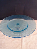 Blue Hammered Raised Cake Stand with Clear Decorative Base - FayZen's Kreations