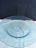 Blue Hammered Raised Cake Stand with Clear Decorative Base - FayZen's Kreations