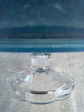 Blue Hammered Raised Cake Stand with Clear Decorative Base - FayZen's Kreations