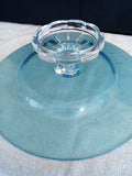 Blue Hammered Raised Cake Stand with Clear Decorative Base - FayZen's Kreations