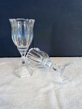 "Royal" Cut Crystal Wine Goblet 2pc Set with Hexagon Base - FayZen's Kreations