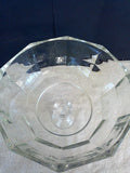 Raised Lead Crystal Faceted Fruit Bowl with Decorative Stem & Foot - FayZen's Kreations