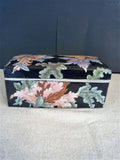 Toyo Porcelain Black Floral Trinket Box with Matching Top - FayZen's Kreations