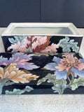 Toyo Porcelain Black Floral Trinket Box with Matching Top - FayZen's Kreations