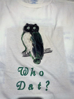 "Who Dat" Hand Painted Unisex Owl T-Shirt - FayZen's Kreations