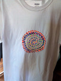 Colorful Raised Circular Hand Crafted Unisex T-Shirt  plus Necklace Set - FayZen's Kreations