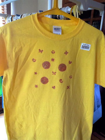 Burgundy Polka Dot & Symbols Hand Crafted Youth T-Shirt - FayZen's Kreations