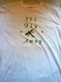 "I'll Fly Away" Unisex T-Shirt with Sequin Dragonfly Applique plus Necklace Set - FayZen's Kreations