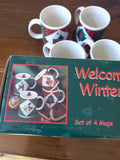 Welcome Winter 4pc Christmas Mug Set - FayZen's Kreations