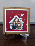 Framed Christmas Tile Picture; Wood Picture Frame; Ready to Hang - FayZen's Kreations