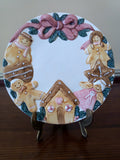 Gingerbread Man Round Ceramic Christmas Plate - FayZen's Kreations