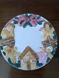 Gingerbread Man Round Ceramic Christmas Plate - FayZen's Kreations
