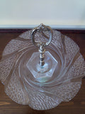 "Green Marbles" Two-tier Tidbit Tray with Antique Silver Center Handle - FayZen's Kreations