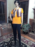 Ladies 2-pc T-Shirt Set with Multi-Colored Metallic Vest plus Necklace Set and Bracelet - FayZen's Kreations