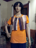 Ladies 2-pc T-Shirt Set with Multi-Colored Metallic Vest plus Necklace Set and Bracelet - FayZen's Kreations