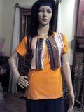 Ladies 2-pc T-Shirt Set with Multi-Colored Metallic Vest plus Necklace Set and Bracelet - FayZen's Kreations