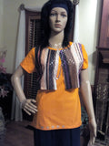 Ladies 2-pc T-Shirt Set with Multi-Colored Metallic Vest plus Necklace Set and Bracelet - FayZen's Kreations