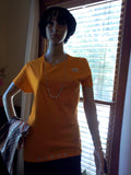 Ladies 2-pc T-Shirt Set with Multi-Colored Metallic Vest plus Necklace Set and Bracelet - FayZen's Kreations