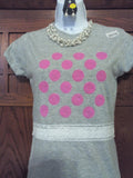Polka Dot Ladies T-Shirt with Lace at Waist & Necklace Set - FayZen's Kreations