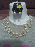Polka Dot Ladies T-Shirt with Lace at Waist & Necklace Set - FayZen's Kreations