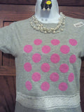 Polka Dot Ladies T-Shirt with Lace at Waist & Necklace Set - FayZen's Kreations