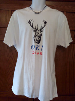 "OK Dear" Hand Crafted Men's T-Shirt plus Men's Leather Necklace - FayZen's Kreations