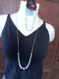 Ladies 2-pc T-Shirt Set with Multi-Colored Metallic Vest plus Necklace Set and Bracelet - FayZen's Kreations