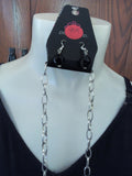 Silver Diamond Mesh Ribbon Handcrafted Ladies T-Shirt with Black & White Scarf plus Necklace, Earrings & Bracelet Set - FayZen's Kreations