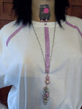 Purple Gems Hand Crafted Ladies T-Shirt with Decorative Scarf & Necklace Set - FayZen's Kreations