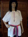 Purple Gems Hand Crafted Ladies T-Shirt with Decorative Scarf & Necklace Set - FayZen's Kreations