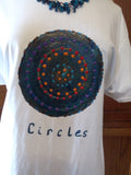 "Circles" Unique Hand Painted Unisex T-Shirt with Necklace Set - FayZen's Kreations