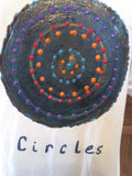 "Circles" Unique Hand Painted Unisex T-Shirt with Necklace Set - FayZen's Kreations