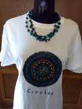 "Circles" Unique Hand Painted Unisex T-Shirt with Necklace Set - FayZen's Kreations