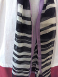 Purple Button Hand Crafted Ladies T-Shirt with White, Black & Purple Scarf plus Necklace Set - FayZen's Kreations