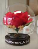 Red Rose In Glass Globe For Grandma - FayZen's Kreations