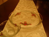 Holly Vine Decorated Christmas Platter and Bowl - FayZen's Kreations