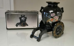 Black Asian Inspired Vase with Cart - FayZen's Kreations